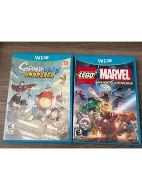 Nintendo Wii U 2 Game Lot Bundle Lego Marvel Super Heroes & Scribblenauts Unlimi